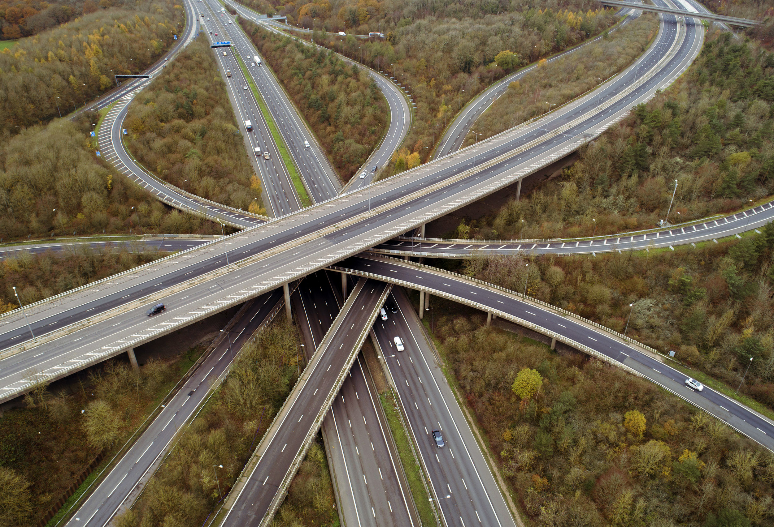 A section of the M25 motorway in Surrey, U.K. on Monday, Nov. 23, 2020. Photographer: Jason Alden